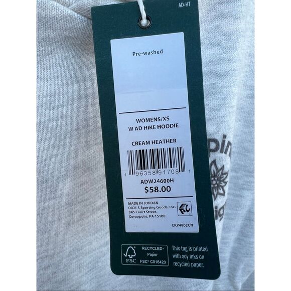 Alpine design women’s XS cream heather hike hoodie pull over SOFT new - Picture 4 of 4